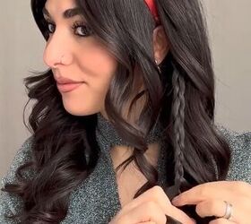 She makes a little braid like this for this romantic Valentine's Day hairstyle