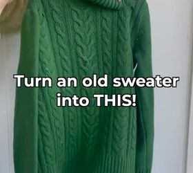 She traces a beanie over an old sweater for this quick and easy upcycle idea