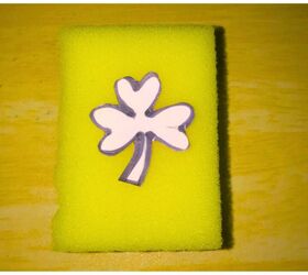 She traced a shamrock on a sponge for this extra-cute St. Patrick's Day idea