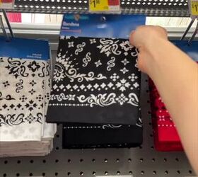 She cuts a bandana diagonally for this clever idea we've never seen before