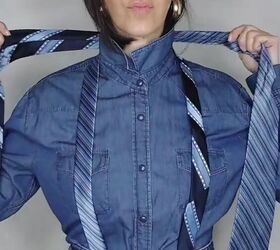 She turned 2 men's neckties into something surprisingly feminine and chic