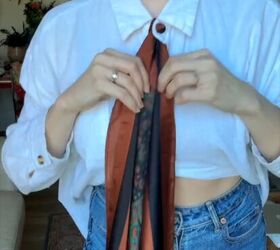 This might be the cutest way to wear a scarf with a button-down we've seen yet