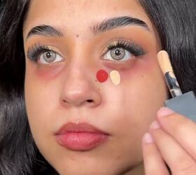 Dot liquid blush under your eyes — then add concealer beside it