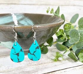 DIY Faux Turquoise Earrings Liquid Sculpey Creatively Beth creativelybeth liquidsculpey sculpey jewelry earrings turquoise faux howto diy