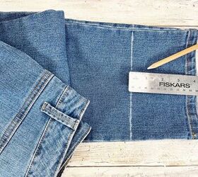 How to DIY Cut Off Hem Jeans Creatively Beth creativelybeth dollartree sdenim jeans rawhem cutoff diy craft wearable pants