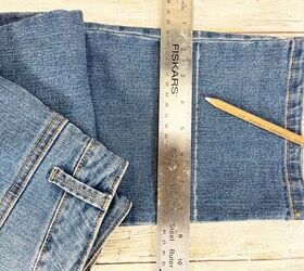 How to DIY Cut Off Hem Jeans Creatively Beth creativelybeth dollartree sdenim jeans rawhem cutoff diy craft wearable pants