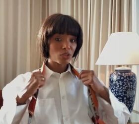 Give your button-up a touch of class with this elegant scarf idea