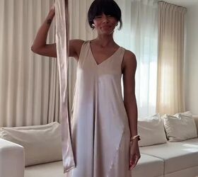 Watch how many ways this skinny scarf can elevate a dress