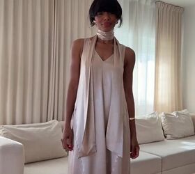 4 ways to style a skinny scarf with a dress, How to style a skinny scarf