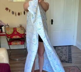 don t sleep on this hack, Turning a bedsheet into a dress