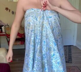 don t sleep on this hack, Turning a bedsheet into a dress