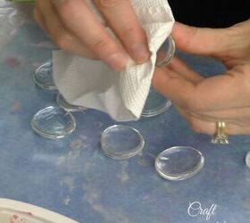 She rubs alcohol on glass gems for this ADORABLE idea