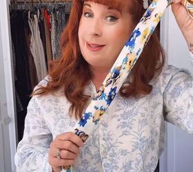 She rolls a silk scarf like this for this totally unexpected purse upgrade