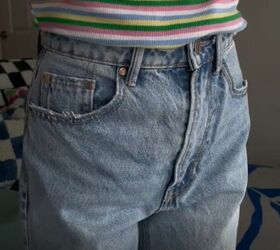 She was bored with her baggy high-waisted jeans, so she stitched up something better