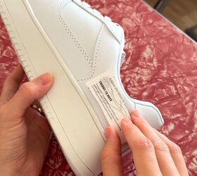the new shoe hack everyone will be copying, Applying the temporary tattoo