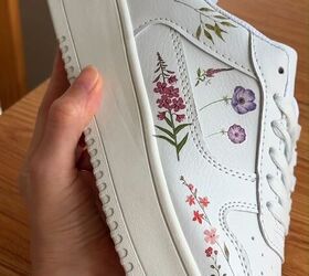 the new shoe hack everyone will be copying, Floral shoe makeover
