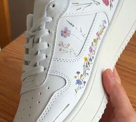 the new shoe hack everyone will be copying, Floral shoe makeover