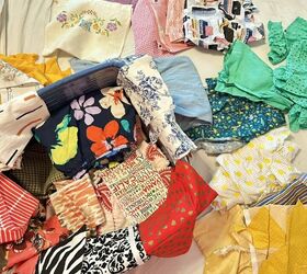 You don't want to miss what she made from this huge pile of fabric scraps