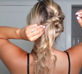 wedding guest hairstyle, Creating a wedding guest hairstyle twisted low bun