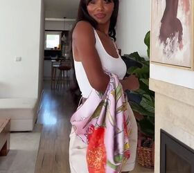 how to turn a scarf into a simple bag, Turning a scarf into a bag