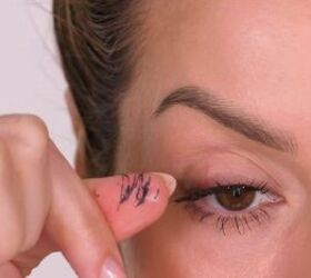 She dips her fingers in water and her mascara just slides right off