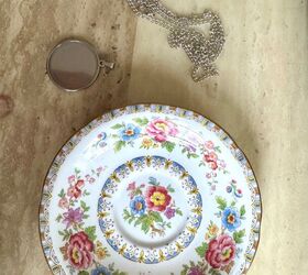 how to create a pendant necklace from old crockery, Old saucer