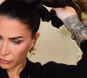 A no-fuss bun hairstyle anyone can do with just a scrunchie