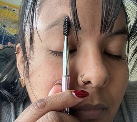 makeup hack fill your eyebrows in backwards, Combing the brows