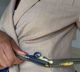 scarf hack for an oversized blazer, Scarf hack for an oversized blazer