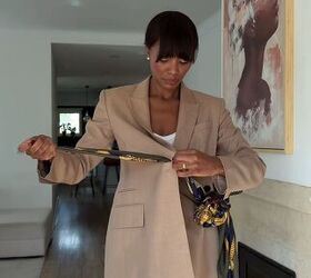 scarf hack for an oversized blazer, Scarf hack for an oversized blazer