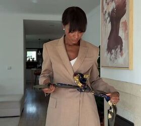 scarf hack for an oversized blazer, Scarf hack for an oversized blazer