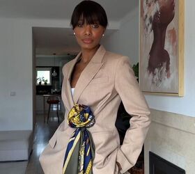 scarf hack for an oversized blazer, Scarf hack for an oversized blazer