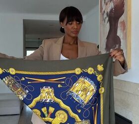 scarf hack for an oversized blazer, Scarf hack for an oversized blazer