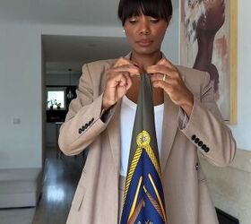 scarf hack for an oversized blazer, Scarf hack for an oversized blazer