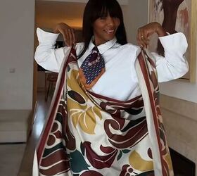 It's amazing how a simple scarf can completely transform a plain shirt