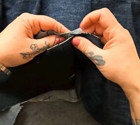 Making a DIY denim dress from jeans