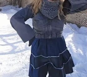 DIY denim dress from jeans