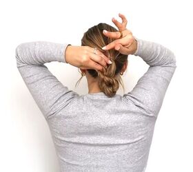 Insert twist braid ends into hair elastic