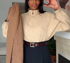 how to create a chic scarf look using a bangle, Blanket scarf and chunky bangle