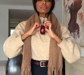 how to create a chic scarf look using a bangle, Pull the bangle down slightly