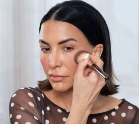 She tapped blush under her eyes for a flawless finish