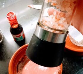 She mixes chocolate sprinkles and salt to get ready for spring fashion