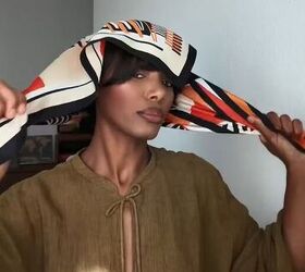 9 stunning coachella head scarf ideas to level up your festival look, Lay triangle on head with long side in back