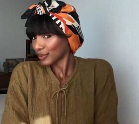 9 stunning coachella head scarf ideas to level up your festival look, Inverted triangle front knot