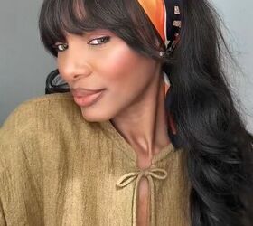 9 stunning coachella head scarf ideas to level up your festival look, Silk scarf headband