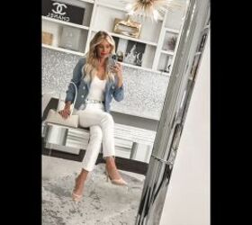 how to wear white jeans style do s and don ts for women over 40, Styled with blazer and heels