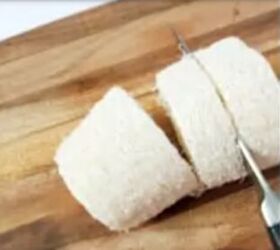 Press a loofah into soap for an easy all-in-one body scrub