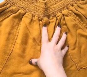 She attached these vintage pieces to old lounge pants and now they actually look cute