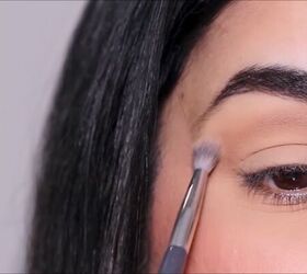 the only true no makeup makeup look for hooded eyes, Connect blend and soften this new crease line