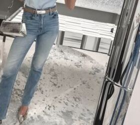 how to look younger in denim the ultimate guide for fashion over 40, Flattering cigarette jeans for slimming effect